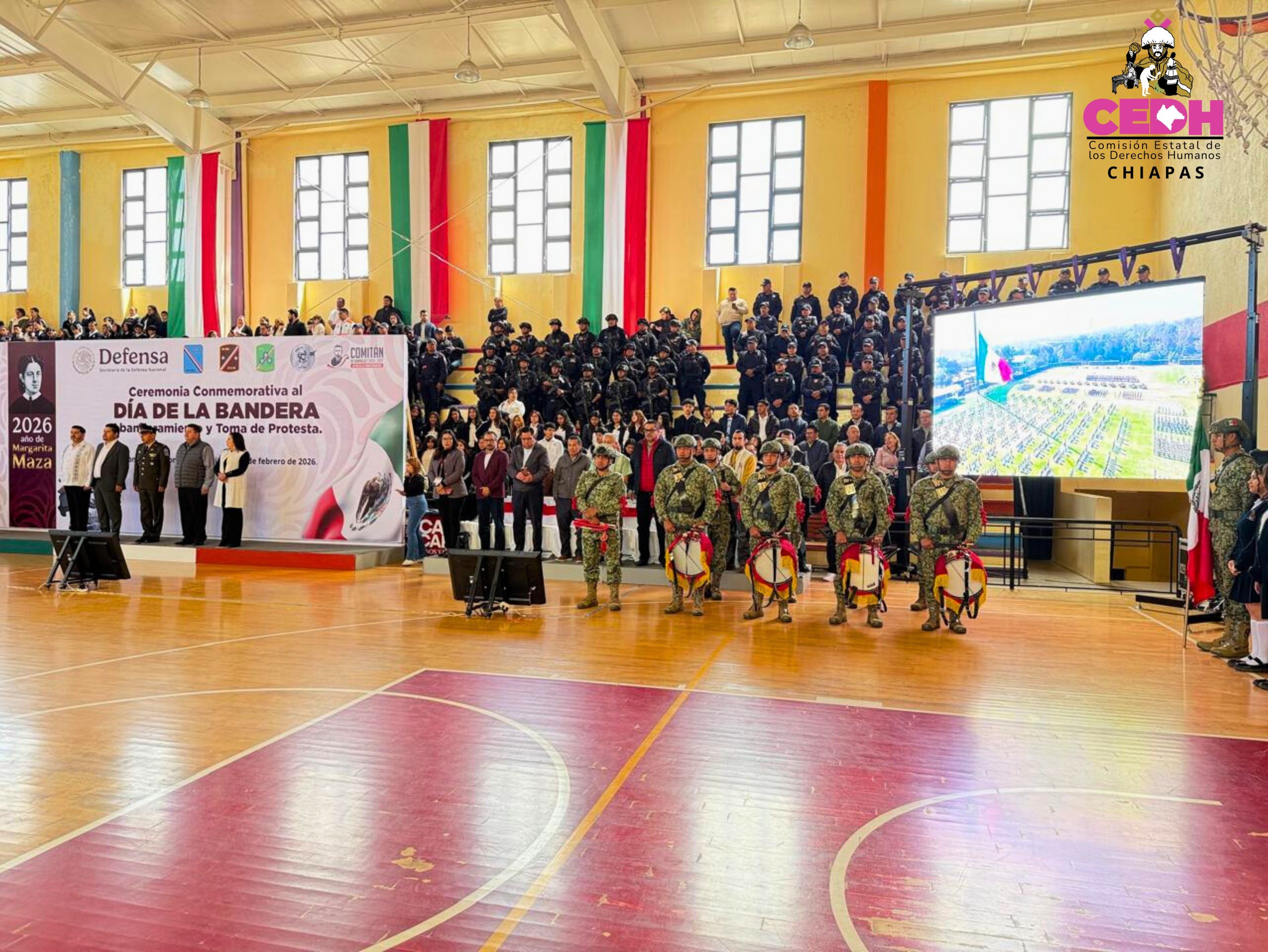 📌📲La Comisión Estatal de los Derechos Humanos participó como invitada especial en la ceremonia de abanderamiento de varios planteles educativos de Comitán y la región fronteriza.