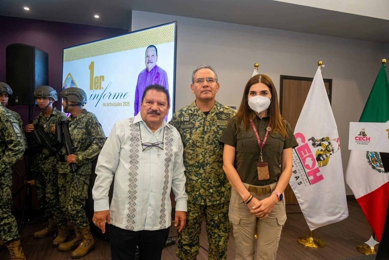 📌 El Presidente de la Comisión Estatal de los Derechos Humanos en Chiapas, Mtro. Horacio Culebro Borrayas presentó este jueves en Tapachula su primer informe de actividades en el que dio cuenta del estado que guarda la gestión de este organismo autónomo y de las acciones realizadas en favor de la promoción, protección y defensa de los derechos humanos.