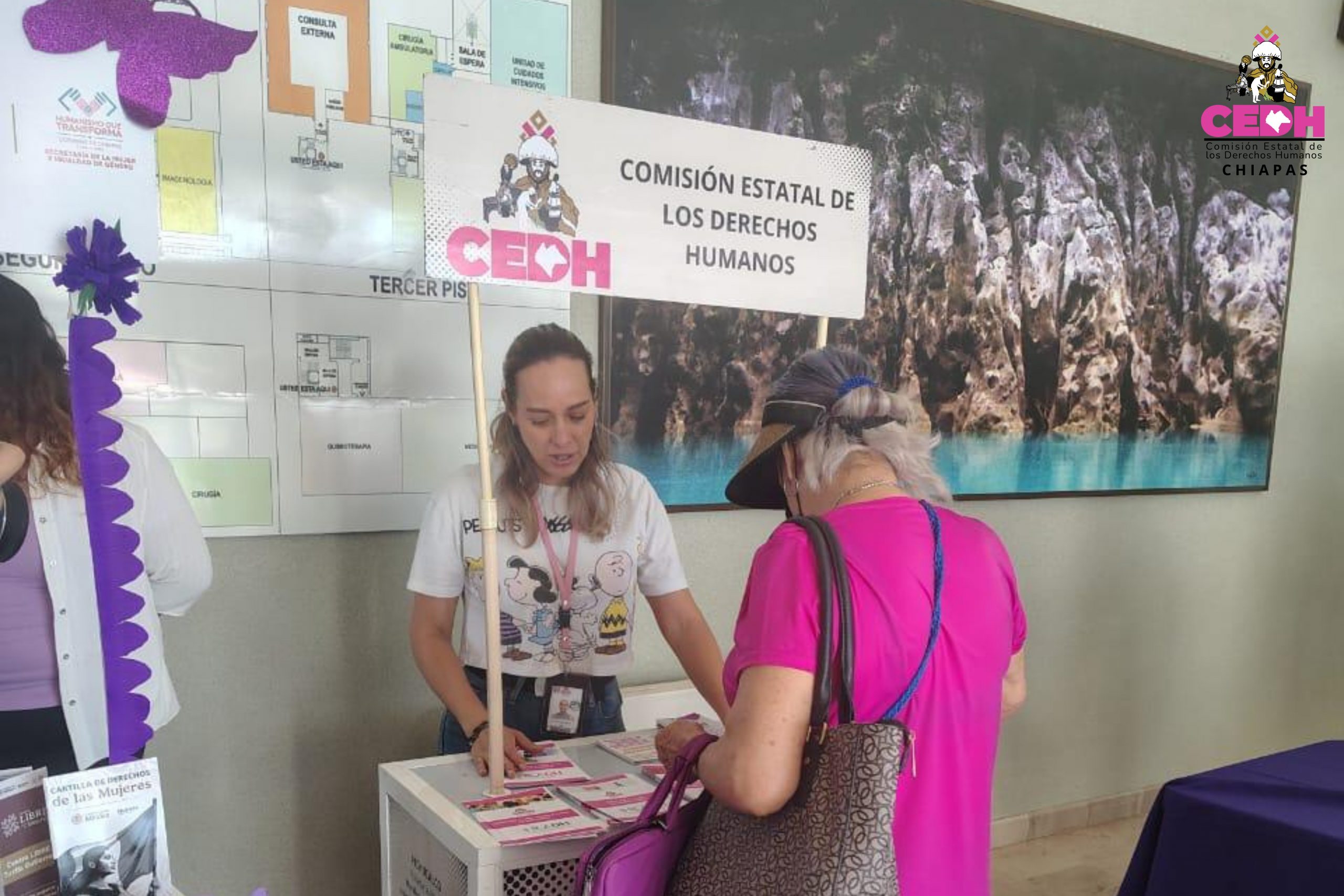 📌📲Durante las jornadas de capacitación en conmemoración al Día Internacional de la Mujer, el Instituto de Investigación y Capacitación en Derechos Humanos dependiente de la Secretaría Técnica de la Comisión Estatal de los Derechos Humanos de Chiapas acudió al Hospital “Gilberto Gómez Maza”