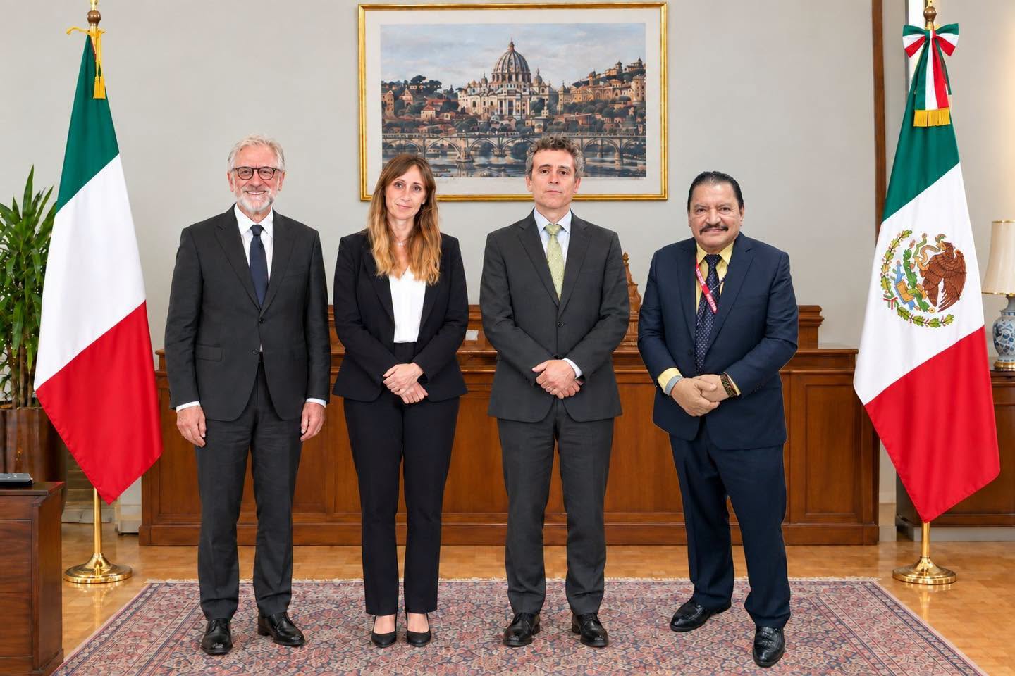 CEDH Chiapas sostuvo un importante encuentro de trabajo con Marco Giomini, jefe de la Oficina para América Central y el Caribe; Nicoletta Fioroni, jefa sustituta de dicha Oficina; y Matteo Petrini, jefe sustituto de la Oficina de Derechos Humanos